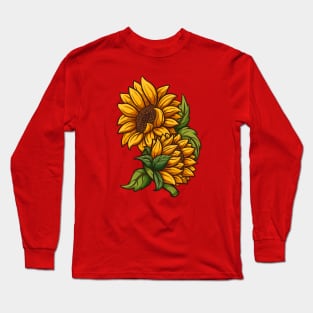 Cartoon Sunflower Long Sleeve T-Shirt